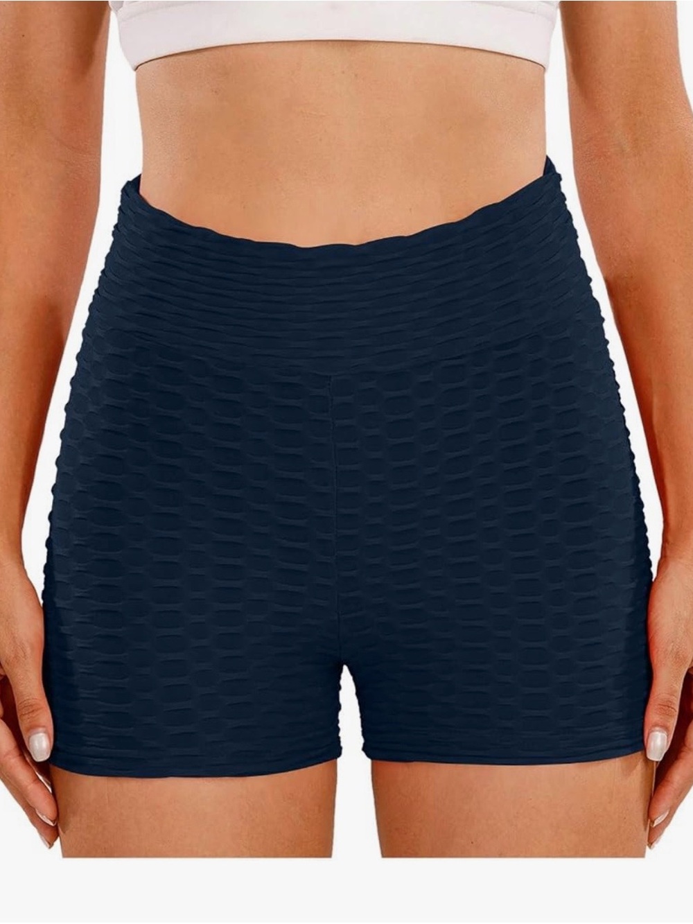 EUC navy spandex scrunch shorts